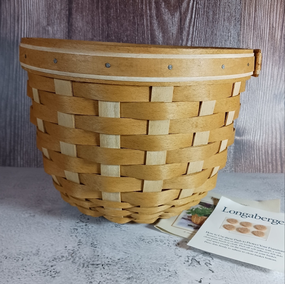 Longaberger 2004 AT HOME GARDEN FLORA TWO TONE Basket 8" Diam x 6.5' Tall